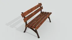 Wooden bench red old