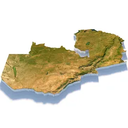 Zambia terrain map