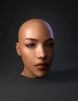 bald human head with realistic skin texture