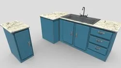 Blue Kitchen Marble Counter & Sink 🚰