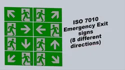 ISO 7010 - Emergency Exit Signs with Directions