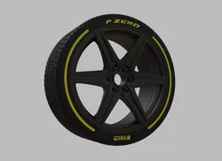 Miniature Vossen HF6-2 Rim & Tire  - 3D Print - No Textures