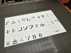 Stencil for Standard Galactic Alphabet