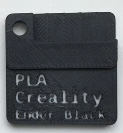 Material swatch, three lines, with inlayed text