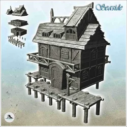 Other STL Download - Medieval building on wooden dock with second floor (12)by Hartolia Miniatures