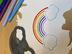 rainbow stencil drawing templates