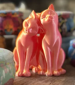 Two Nuzzling Affectionate Cats