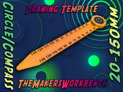 20-150mm Circle Template/Compass with 608 Ball Bearing Pivot
