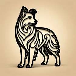 Border Collie 2D Wall Art