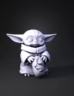 Create a Dungeons and dragons style figurine that is baby Yoda as a ba