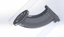 flanged 90-degree pipe elbow