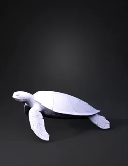 sea turtle with brown orange shell and greenish flippers