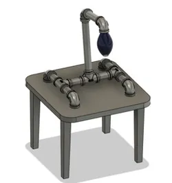 Table lamp from pipe fittings