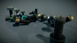 Three sizes of hex Screws 3d animation models