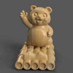 Board Games & Card Games STL Download - Cute smiled panda Phone Holderby HIve