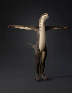 Create a 3D model of an anaconda with scales on its body it should b
