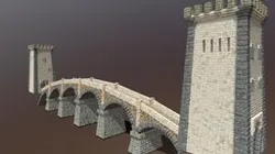 Medieval Fantasy Bridge with two Watchtowers