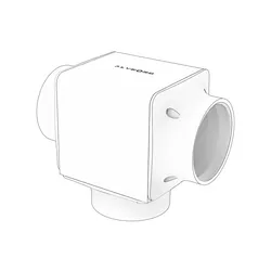 T-fitting (3 directions) for 76 mm semi-rigid pipe, 4-piece including 3 pipe_adapter_T_support