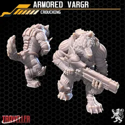 Traveller - Armored Vargr Crouching