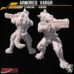 Traveller -  Armored Vargr Standing - Aiming