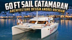 X 62 ft SAIL CATAMARAN SKETCK  3D CAD CONCEPT DESIGN  2010