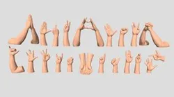 human hand signs and gestures 3D