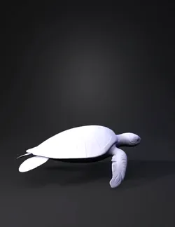 sea turtle brown shell with green flippers swimming in clear blue wa