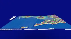 ポンペイ遺跡付近干渉色地形3Dモデル