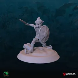 Characters & Creatures STL indir - Warrior Elf - Christmans Hunt - Goblin Art Studios