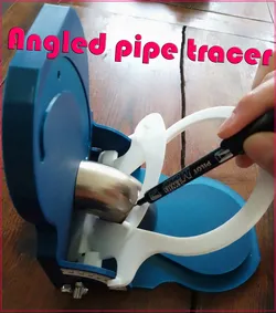 Angled pipe tracer - traceur angulaire de coudes