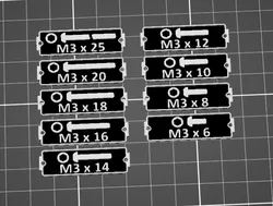 Gridfinity Bin Labels M3 Hex Button Head Screws