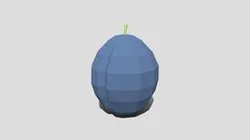 Low Poly Cartoon Plum