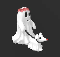 Characters & Creatures STL Download - Floral ghost walking dog v3by Mr3DBeast