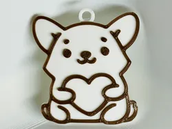 Dog Holding a Heart Keychain