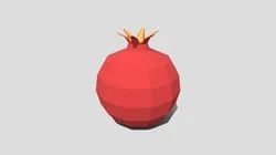 Low Poly Cartoon Pomegranate
