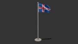 Low Poly Seamless Animated Iceland Flag