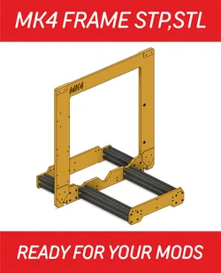 PRUSA MK4 STP, STL for creating mods (ONLY main frame metal parts!)