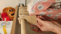 Bear shaped baby clothes hanger seperators