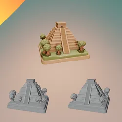 Chichen Itza Monument Diorama – STL and GLB 3D Model for Ancient Sculpture, Statue Display, and Home Decor