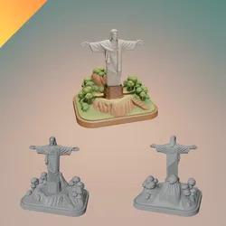 Christ the Redeemer Monument Diorama – STL and GLB 3D Model for Statue Display, Religious Sculpture, and Home Decor