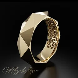 Facet gold ring