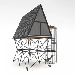 Tiny house and bungalow Low-poly