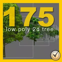 175 2d low polygon  trees Low-poly 3D model