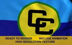 CARICOM 3d Flag 3D model