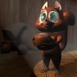 Cartoon Squirrel Rigged Low-poly 3D model