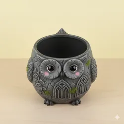gothic owl flower pot garden decoration pen holder home garden storage vase