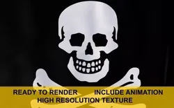 Jolly Roger 3d Flag 3D model