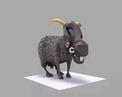 Mother crawling monster Low-poly 3D model