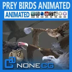 Pack - Prey Birds Animated 3D model