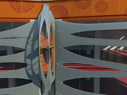 Twin decker shuttle elevator with facade 3D model
